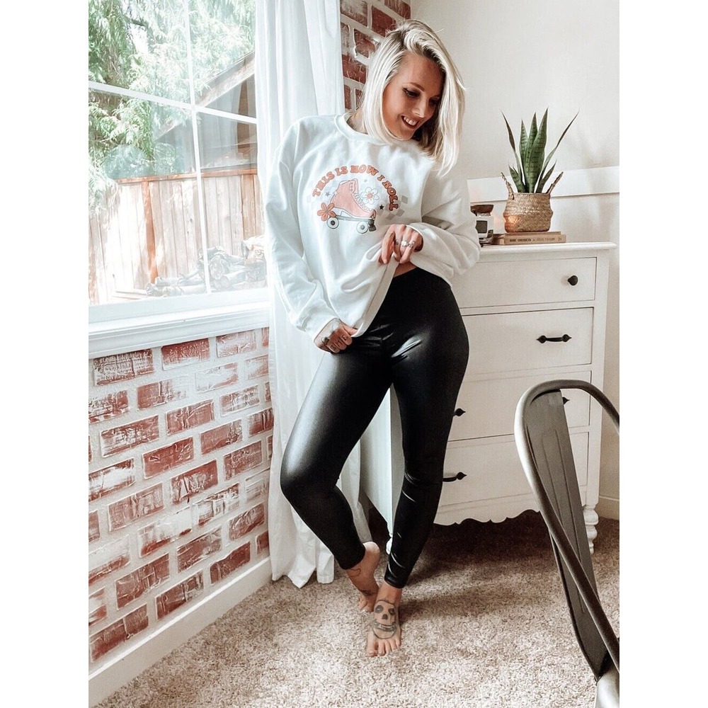 BP Nordstrom Womens Faux Leather Leggings In Black Size Small